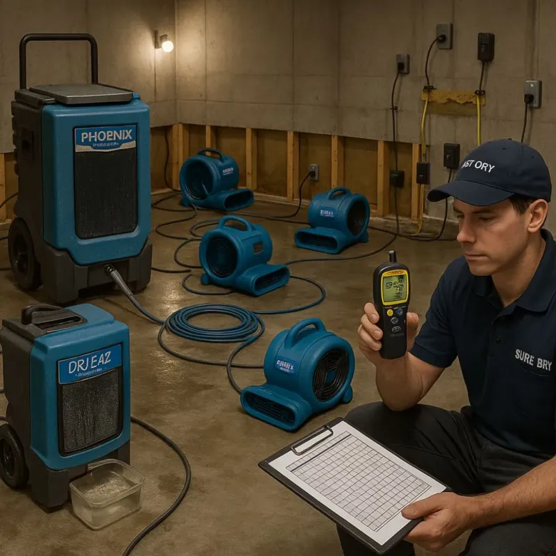 Structural Drying and Dehumidification process in Sebastopol, CA